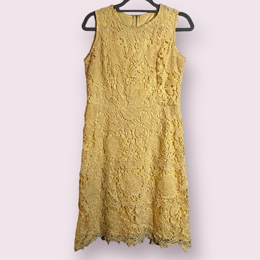 Ryan Michelle Yellow Lace Sheath Dress XL